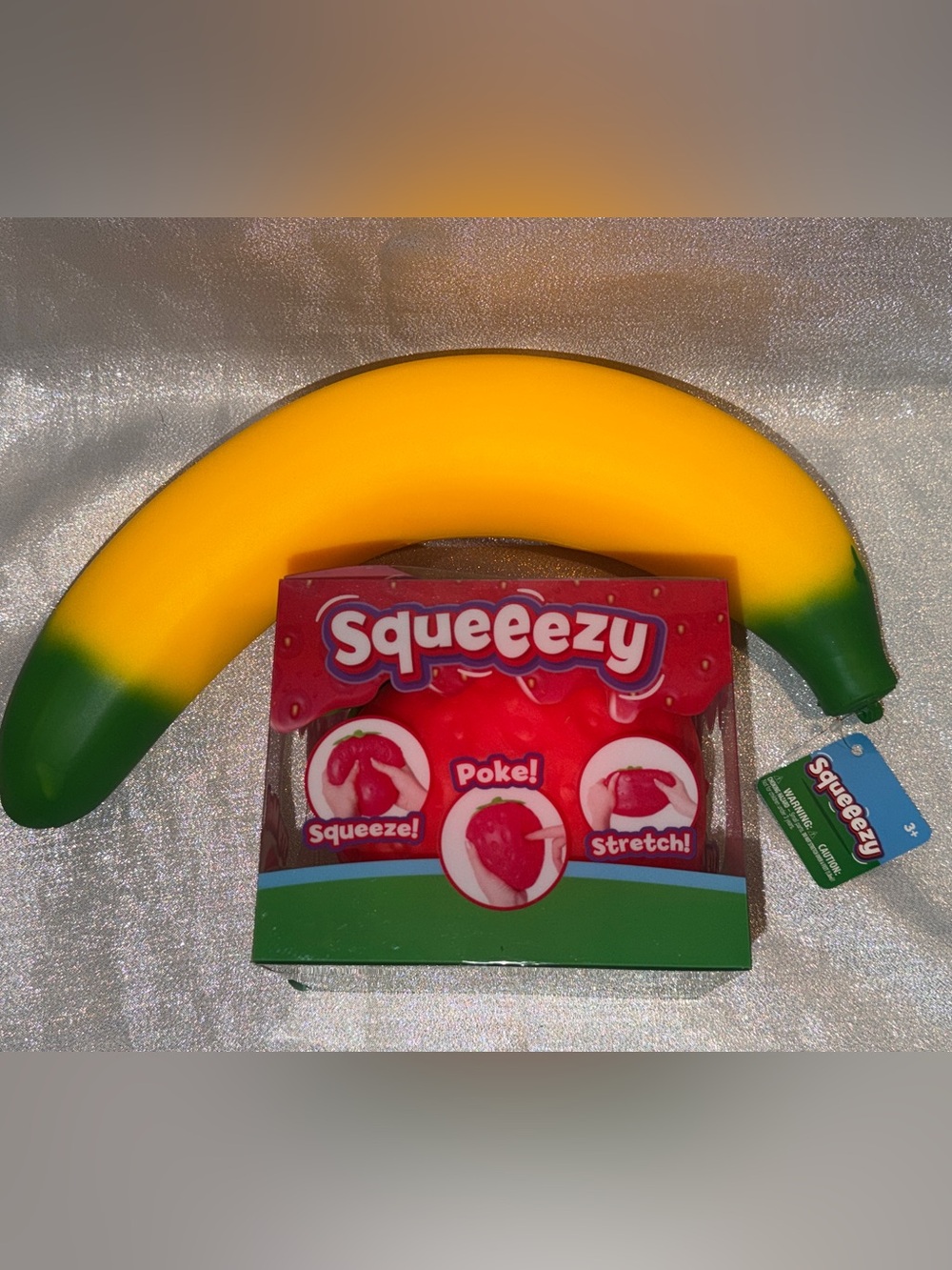 Free Shipping! Squeeezy Strawberry and  Banana Squishy